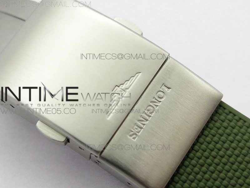 Conquest L3.840.4.56.6 Real Ceramic Bezel SS ZF 1:1 Best Edition Green dial On Green Rubber Strap A2824